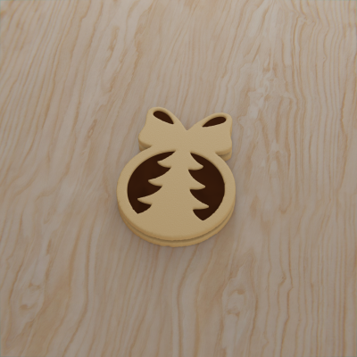Palla di natale con fiocco e albero